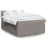 Image de vidaXL Sommier à lattes de lit avec matelas Taupe 140x200 cm Tissu