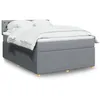 Image de vidaXL Sommier Ã  lattes de lit avec matelas Gris clair 140x200cm Tissu