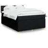 Image de vidaXL Sommier à lattes de lit avec matelas Noir 140x200 cm Tissu