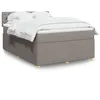 Image de vidaXL Sommier à lattes de lit avec matelas Taupe 140x200 cm Tissu