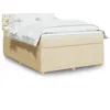 Image de vidaXL Sommier à lattes de lit avec matelas Crème 140x200 cm Tissu