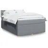 Image de vidaXL Sommier à lattes de lit avec matelas Gris clair 160x200cm Tissu