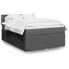 Image de vidaXL Sommier à lattes de lit avec matelas Gris foncé 160x200cm Tissu
