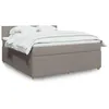 Image de vidaXL Sommier à lattes de lit avec matelas Taupe 180x200 cm Tissu