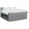 Image de vidaXL Sommier à lattes de lit avec matelas Gris clair 180x200cm Tissu