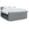 Image de vidaXL Sommier à lattes de lit avec matelas Gris clair 180x200cm Tissu