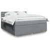 Image de vidaXL Sommier Ã  lattes de lit avec matelas Gris clair 180x200cm Tissu