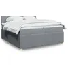Image de vidaXL Sommier à lattes de lit avec matelas Gris clair 200x200cm Tissu