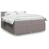 Image de vidaXL Sommier à lattes de lit avec matelas Taupe 200x200 cm Tissu