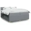 Image de vidaXL Sommier à lattes de lit avec matelas Gris clair 200x200cm Tissu