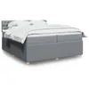 Image de vidaXL Sommier Ã  lattes de lit avec matelas Gris clair 200x200cm Tissu
