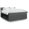 Image de vidaXL Sommier à lattes de lit avec matelas Gris foncé 200x200cm Tissu