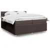 Image de vidaXL Sommier à lattes de lit avec matelas Marron foncé 200x200 cm