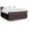 Image de vidaXL Sommier Ã  lattes de lit avec matelas Marron foncÃ© 200x200 cm