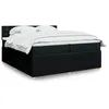 Image de vidaXL Sommier à lattes de lit avec matelas Noir 200x200 cm Tissu