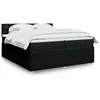 Image de vidaXL Sommier Ã  lattes de lit avec matelas Noir 200x200 cm Tissu