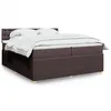 Image de vidaXL Sommier à lattes de lit avec matelas Marron foncé 200x200 cm