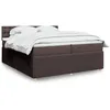 Image de vidaXL Sommier Ã  lattes de lit avec matelas Marron foncÃ© 200x200 cm