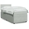 Image de vidaXL Sommier à lattes de lit et matelas Gris clair 90x200 cm Velours