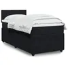 Image de vidaXL Sommier à lattes de lit avec matelas Noir 90x200 cm Velours