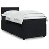 Image de vidaXL Sommier à lattes de lit avec matelas Noir 90x200 cm Velours