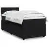 Image de vidaXL Sommier Ã  lattes de lit avec matelas Noir 90x200 cm Velours
