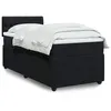 Image de vidaXL Sommier à lattes de lit avec matelas Noir 90x200 cm Velours