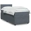 Image de vidaXL Sommier Ã  lattes de lit et matelas Gris foncÃ© 90x200 cm Velours