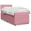 Image de vidaXL Sommier à lattes de lit avec matelas Rose 90x200 cm Velours