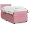 Image de vidaXL Sommier Ã  lattes de lit avec matelas Rose 90x200 cm Velours