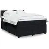 Image de vidaXL Sommier à lattes de lit avec matelas Noir 140x190 cm Velours
