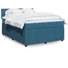 Image de vidaXL Sommier à lattes de lit et matelas bleu 140x190 cm velours