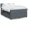 Image de vidaXL Sommier Ã  lattes de lit et matelas Gris foncÃ© 140x200cm Velours