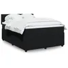 Image de vidaXL Sommier à lattes de lit avec matelas Noir 140x200 cm Velours