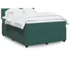Image de vidaXL Sommier à lattes de lit et matelas Vert foncé 140x200cm Velours