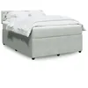 Image de vidaXL Sommier Ã  lattes de lit et matelas Gris clair 140x200cm Velours