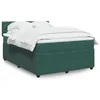 Image de vidaXL Sommier à lattes de lit et matelas Vert foncé 140x200cm Velours