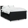 Image de vidaXL Sommier à lattes de lit avec matelas Noir 140x200 cm Velours
