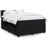 Image de vidaXL Sommier Ã  lattes de lit avec matelas Noir 140x200 cm Velours
