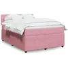 Image de vidaXL Sommier à lattes de lit avec matelas Rose 160x200 cm Velours