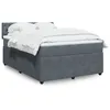 Image de vidaXL Sommier Ã  lattes de lit et matelas Gris foncÃ© 160x200cm Velours