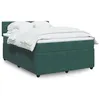 Image de vidaXL Sommier à lattes de lit et matelas Vert foncé 160x200cm Velours