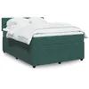 Image de vidaXL Sommier Ã  lattes de lit et matelas Vert foncÃ© 160x200cm Velours