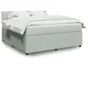 Image de vidaXL Sommier à lattes de lit et matelas Gris clair 180x200cm Velours
