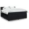 Image de vidaXL Sommier à lattes de lit avec matelas Noir 180x200 cm Velours