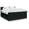 Image de vidaXL Sommier à lattes de lit avec matelas Noir 180x200 cm Velours