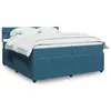 Image de vidaXL Sommier à lattes de lit et matelas Bleu 200x200 cm velours