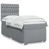 Image de vidaXL Sommier à lattes de lit avec matelas gris clair 80x200 cm tissu