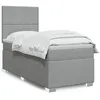 Image de vidaXL Sommier à lattes de lit et matelas Gris clair 90x190 cm Tissu