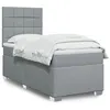 Image de vidaXL Sommier à lattes de lit et matelas Gris clair 90x190 cm Tissu